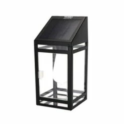 10.47" LED Solar Wall Outdoor Lantern Amber/White - Techko Maid