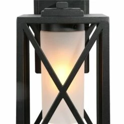 12.2" Metal/Glass Outdoor Wall Lamp Black - LNC -Outdoor Lighting Sales Shop unnamed file 4970