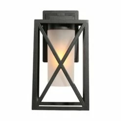 12.2" Metal/Glass Outdoor Wall Lamp Black - LNC -Outdoor Lighting Sales Shop unnamed file 4971