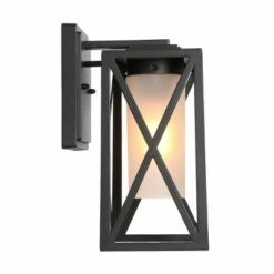 12.2" Metal/Glass Outdoor Wall Lamp Black - LNC -Outdoor Lighting Sales Shop unnamed file 4972