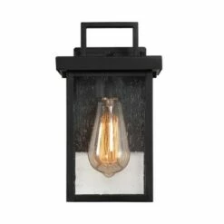 10.5" Square Metal/Glass Outdoor Wall Lamp Black - LNC -Outdoor Lighting Sales Shop unnamed file 4984