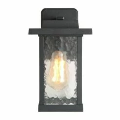 11" Metal/Glass Outdoor Wall Lamp Black - LNC -Outdoor Lighting Sales Shop unnamed file 4991