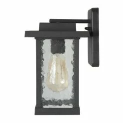 11" Metal/Glass Outdoor Wall Lamp Black - LNC -Outdoor Lighting Sales Shop unnamed file 4992