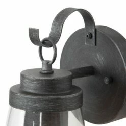 10" Metal/Glass Outdoor Wall Lamp Black/Silver - LNC -Outdoor Lighting Sales Shop unnamed file 4996