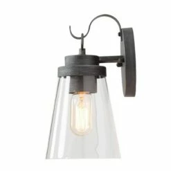 10" Metal/Glass Outdoor Wall Lamp Black/Silver - LNC -Outdoor Lighting Sales Shop unnamed file 4998