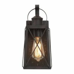 12.5" Metal/Glass "X" Outdoor Wall Lamp - LNC Black -Outdoor Lighting Sales Shop unnamed file 5003
