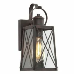 12.5" Metal/Glass "X" Outdoor Wall Lamp - LNC Black -Outdoor Lighting Sales Shop unnamed file 5007