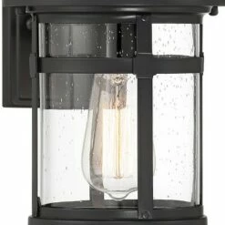 Franklin Iron Works Callaway 11 3/4" High Black Outdoor Lantern Wall Light