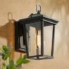 11.8" Metal/Glass Outdoor Wall Lamp Black - LNC