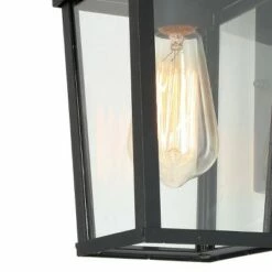 11.8" Metal/Glass Outdoor Wall Lamp Black - LNC -Outdoor Lighting Sales Shop unnamed file 5016