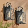 2pk 12.5" Metal/Glass "X" Outdoor Lamps - LNC Rusty -Outdoor Lighting Sales Shop unnamed file 5019