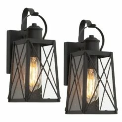 2pk 12.5" Metal/Glass "X" Outdoor Lamps - LNC Rusty -Outdoor Lighting Sales Shop unnamed file 5026