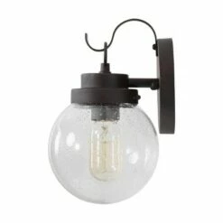 2pk Metal/Glass Globe Outdoor Wall Lamps - LNC Black -Outdoor Lighting Sales Shop unnamed file 5034