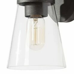 2pk 10" Metal/Glass Outdoor Wall Lamps Black/Silver - LNC -Outdoor Lighting Sales Shop unnamed file 5038