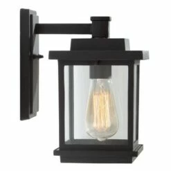 10.6" Metal/Glass Outdoor Lamp Black - LNC -Outdoor Lighting Sales Shop unnamed file 5046