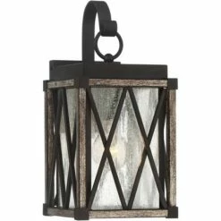 Possini Euro Design Rustic Outdoor Wall Light Fixture Bronze Wood Finish 13 1/2" Clear Seedy Glass Lantern for Exterior House Porch Patio -Outdoor Lighting Sales Shop unnamed file 515