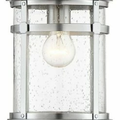 Franklin Iron Works Industrial Outdoor Lighting Hanging Lantern Chrome 13 1/2" Clear Seedy Glass for Exterior House Porch Patio -Outdoor Lighting Sales Shop unnamed file 540