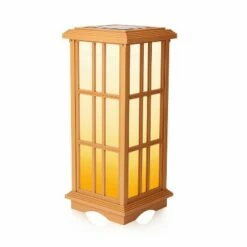 24.5" Solar Zen Outdoor Lantern White/Amber Light - Techko Maid
