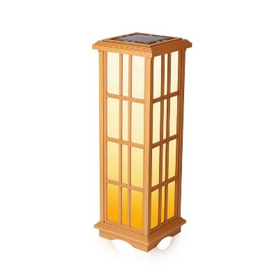 33.4" Solar Zen LED Outdoor Lantern White/Amber Light - Techko Maid 3 33.4" Solar Zen LED Outdoor Lantern White/Amber Light - Techko Maid