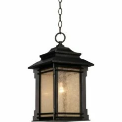 Franklin Iron Works Rustic Outdoor Ceiling Light Hanging Lantern Walnut Bronze 19 1/4" Frosted Glass Damp Rated for Porch Patio -Outdoor Lighting Sales Shop unnamed file 563