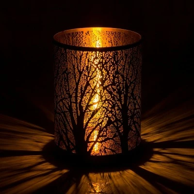 Alpine Corporation 9" Indoor/Outdoor Branching Tree Décor with Tungsten Lights and Timer Black 3 Alpine Corporation 9" Indoor/Outdoor Branching Tree Décor with Tungsten Lights and Timer Black - Image 2