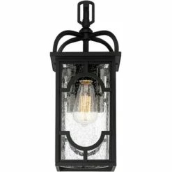 Franklin Iron Works Contemporary Lantern Outdoor Wall Light Fixture Black 17 1/2" Clear Seedy Glass for Exterior House Porch Patio -Outdoor Lighting Sales Shop unnamed file 578