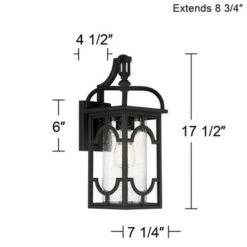 Franklin Iron Works Contemporary Lantern Outdoor Wall Light Fixture Black 17 1/2" Clear Seedy Glass for Exterior House Porch Patio -Outdoor Lighting Sales Shop unnamed file 581