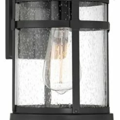 Franklin Iron Works Modern Outdoor Wall Light Fixture Black 14 3/4" Clear Glass for Exterior House Porch Patio Outside Deck Garage
