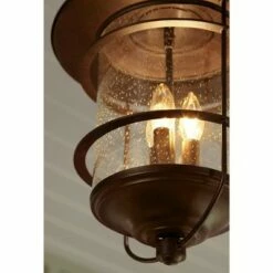 Franklin Iron Works Country Cottage Outdoor Ceiling Light Hanging Lantern Bronze 19" Clear Seedy Glass for Exterior Porch Patio -Outdoor Lighting Sales Shop unnamed file 625
