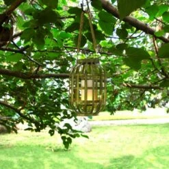 Outdoor Lighting Sales Shop 38 Alpine Corporation 10" Metal Outdoor Lantern with Flickering LED Light Green