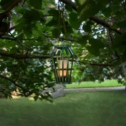 Outdoor Lighting Sales Shop 31 Alpine Corporation 10" Metal Outdoor Lantern with Flickering LED Light Gray