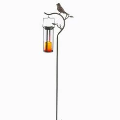 17.5" Provence Bird Stake with Hanging/Tabletop Solar Outdoor Lantern Brown - Smart Solar -Outdoor Lighting Sales Shop unnamed file 671