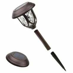 Alpine Corporation Set of 2 Outdoor Lumen Solar Powered Pathway Light Stakes Bronze -Outdoor Lighting Sales Shop unnamed file 685