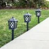 Alpine Corporation Set of 4 Outdoor Solar Powered Pathway LED Light Stakes Black -Outdoor Lighting Sales Shop unnamed file 686