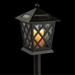 Alpine Corporation Set of 4 Outdoor Solar Powered Pathway LED Light Stakes Black -Outdoor Lighting Sales Shop unnamed file 688