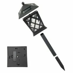 Alpine Corporation Set of 4 Outdoor Solar Powered Pathway LED Light Stakes Black -Outdoor Lighting Sales Shop unnamed file 690