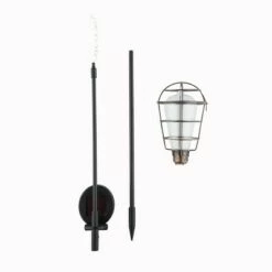 Alpine Corporation Set of 2 Outdoor Solar Powered Edison Bulb Garden LED Stakes Black -Outdoor Lighting Sales Shop unnamed file 702