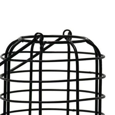 Black Round Metal Wire Pillar Candle Holder with Handle - Foreside Home & Garden 2 Black Round Metal Wire Pillar Candle Holder with Handle - Foreside Home & Garden - Image 2