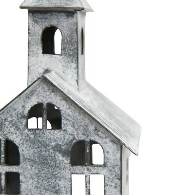 Small White Metal Candle Luminary - Foreside Home & Garden 6 Small White Metal Candle Luminary - Foreside Home & Garden - Image 4