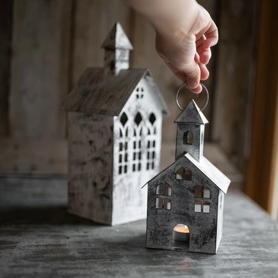 Small White Metal Candle Luminary - Foreside Home & Garden 10 Small White Metal Candle Luminary - Foreside Home & Garden - Image 8