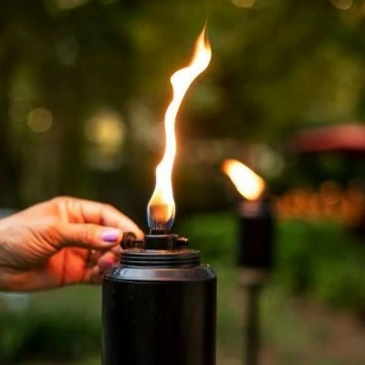 65" Adjustable Flame Patio Torch Resin Black - TIKI 4 65" Adjustable Flame Patio Torch Resin Black - TIKI - Image 2