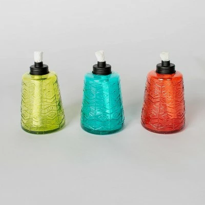 Tiki Brand Tabletop Glass 3pk OP&POP Colors 3 Tiki Brand Tabletop Glass 3pk OP&POP Colors