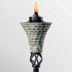 Tiki Brand 62" Hosta Metal Torch Gray Mosaic