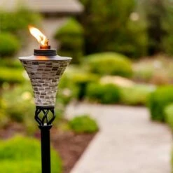 Tiki Brand 62" Hosta Metal Torch Gray Mosaic -Outdoor Lighting Sales Shop unnamed file 771