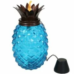Sunnydaze Decor Sunnydaze Outdoor Adjustable Height 3-in-1 Glass Tropical Pineapple Torches with Connected Snuffs and Metal Poles - Blue - 2pk -Outdoor Lighting Sales Shop unnamed file 780
