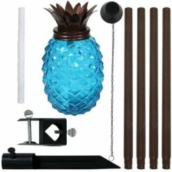 Sunnydaze Decor Sunnydaze Outdoor Adjustable Height 3-in-1 Glass Tropical Pineapple Torches with Connected Snuffs and Metal Poles - Blue - 2pk -Outdoor Lighting Sales Shop unnamed file 782