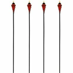 Sunnydaze Decor Sunnydaze Outdoor Adjustable Height Glass and Metal Swirl Patio and Lawn Citronella Torch Set - Red - 4pk -Outdoor Lighting Sales Shop unnamed file 811