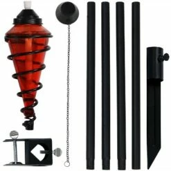 Sunnydaze Decor Sunnydaze Outdoor Adjustable Height Glass and Metal Swirl Patio and Lawn Citronella Torch Set - Red - 4pk -Outdoor Lighting Sales Shop unnamed file 812