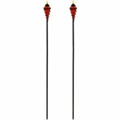 Sunnydaze Decor Sunnydaze Outdoor Adjustable Height Glass and Metal Swirl Patio and Lawn Citronella Torch Set - Red - 2pk -Outdoor Lighting Sales Shop unnamed file 825