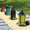 Sunnydaze Decor Sunnydaze Outdoor Metal Patio Deck Poolside Lawn Tabletop Citronella Torch Set - Green, Blue, Orange, and Brown - 8pc